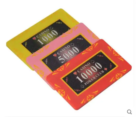 Square  Clay Rectangle Poker Chip with PVC Sticker Wholesale Clay Chip poker square chips