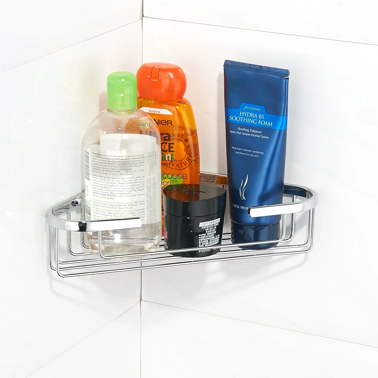 Triangle Bathroom Basket Shower Organizer Bath Shelf Rack Soap Container Corner Basket
