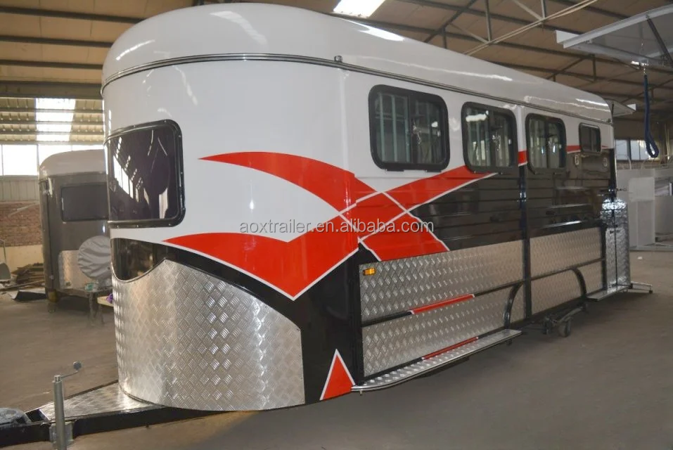 High Quality 4-Horse Angle Load Trailer with Saddle Box Australian Chinese Made Premium Horse Float