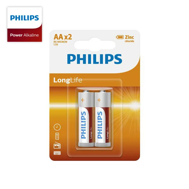 Philips new 1.5v non rechargeable aa battery alkaline for toy remote camera