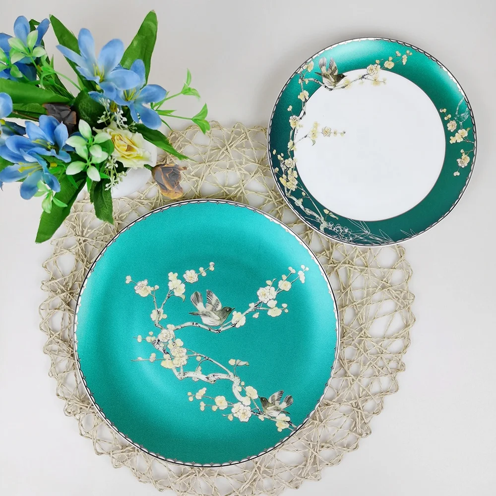  JINTCH wholesale 52pcs bone china gold tableware sets ceramic dinnerware for 10
