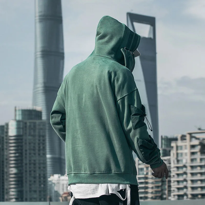 custom logo high quality techwear hoodie hip hop sweatshirt street plus size hoodie