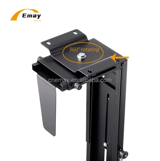 360 Free Rotating Metal CPU Holder Stand  Under Desk Electric Standing Desk Accessories Adjustable Height Computer Host Support
