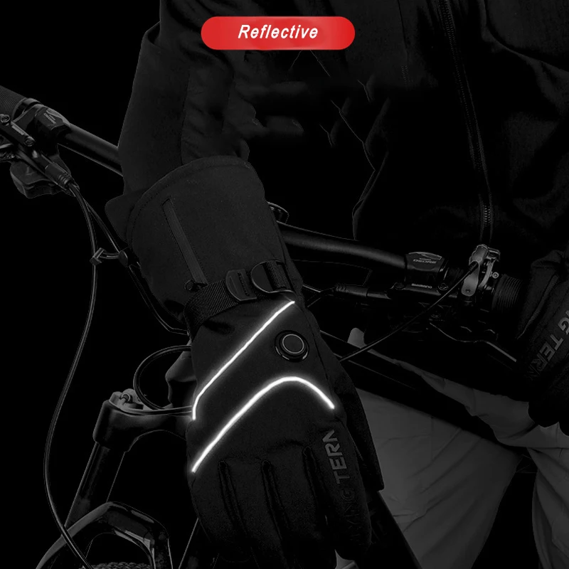 Reflective Touchscreen Waterproof Thermal Heated Gloves Electrical Battery 3M Thinsulate Snowboard Motorcycle Ski Heated Gloves