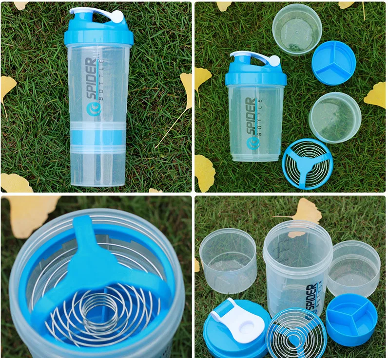 Custom logo protein shaker bottle BPA free gym shaker with SS304 mixing ball