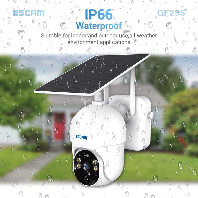 ESCAM QF255 2MP PIR human body detection WIFI connection   cloud storage intelligent dual-light source night vision camera