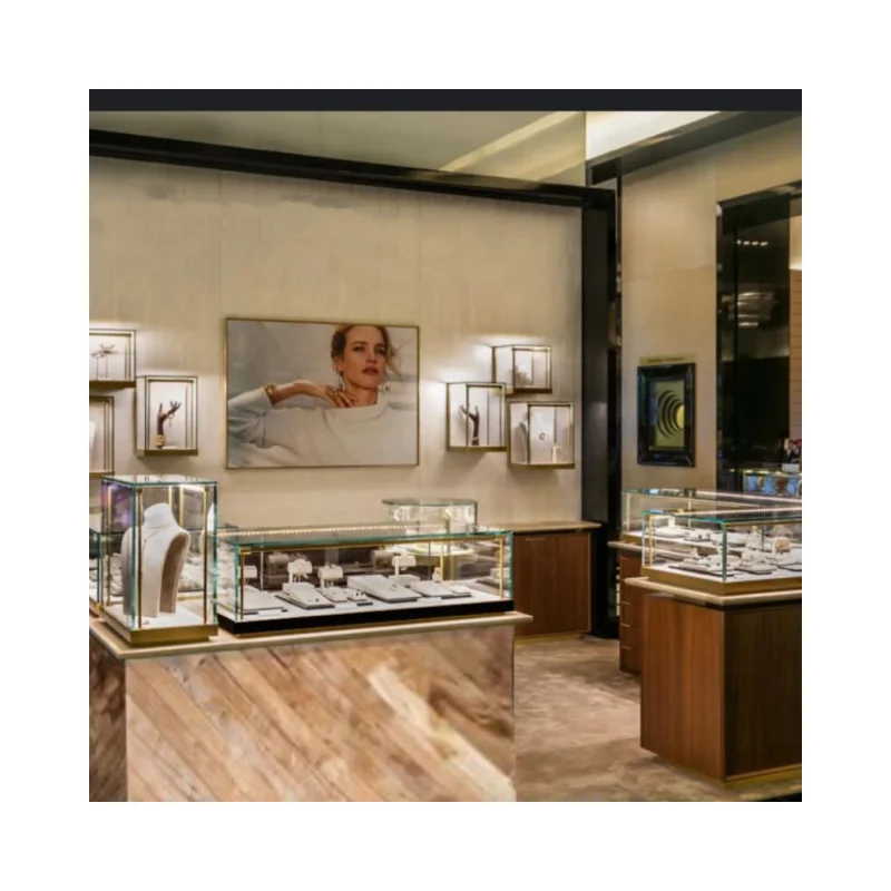 luxury cosmetic furniture top racks retail jewelry showcase cabinet counter shop display for store