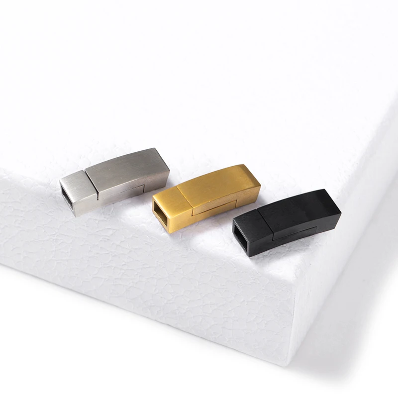 Stainless steel buckle Rectangular leather bracelet accessories Buckle Knitted accessories Bracelet can absorb iron buckle