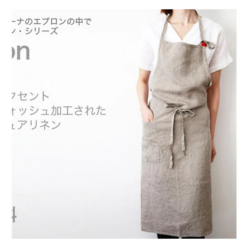 various colors Linen cotton Korean Japanese style painting baking gifts aprons for women