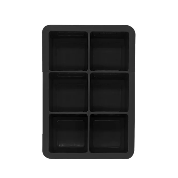 Square DIY Food Freezer Box 6-hole Silicone Ice Cube Tray Whiskey Mold