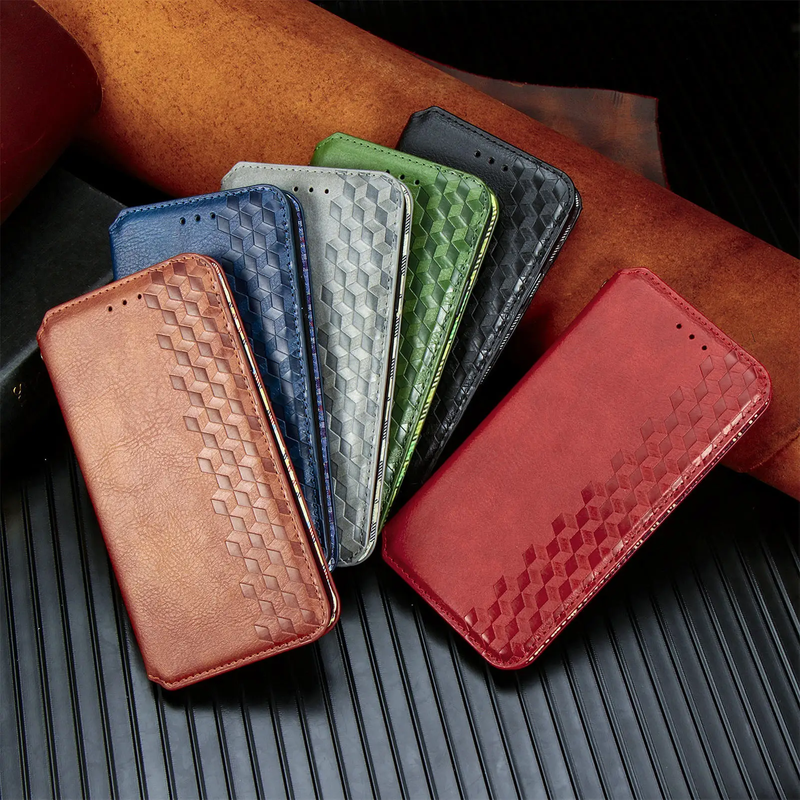 Business Luxury Magnetic Phone Wallet Leather Flip Cover Case For Xiaomi Poco X5 Pro X4 F4 GT M4 M5 M5S X3 NFC