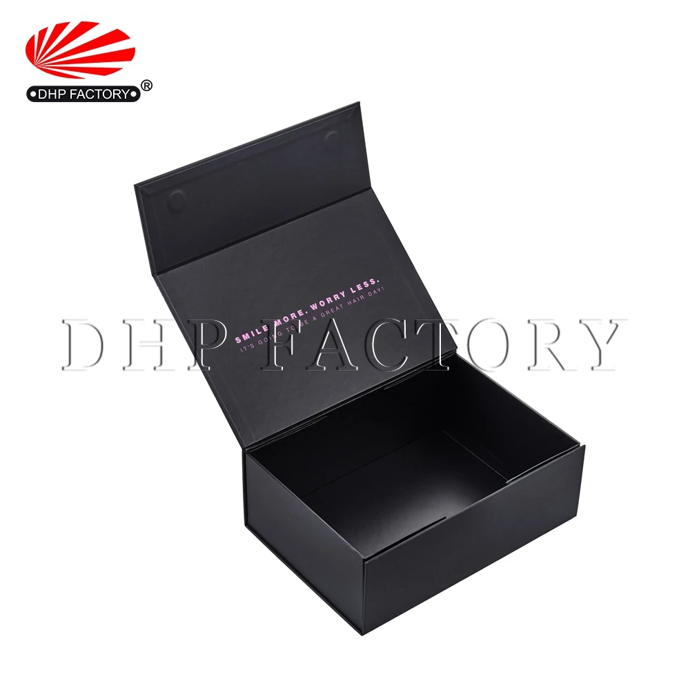 Black Custom Logo Foldable Magnetic Premium Luxury Recyclable Rigid Cardboard Paper Packaging Clothing Box Flip Top Gift Boxes
