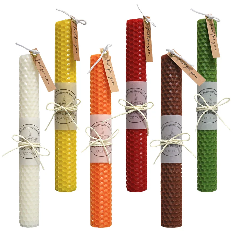 Цветные конусные сотовые свечи из пчелиного воска