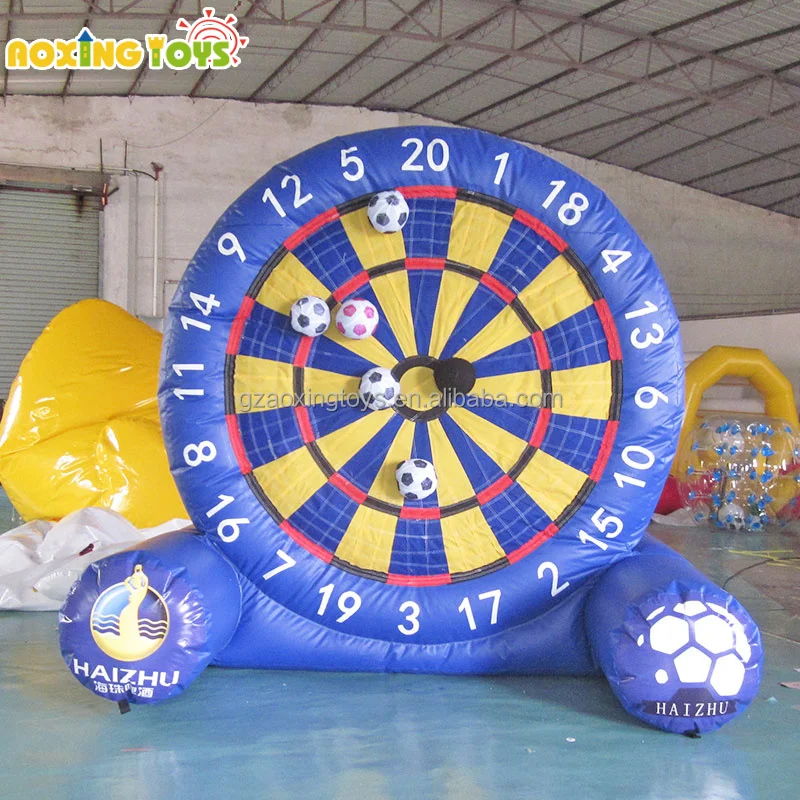 Giant Blue PVC  Outdoor Inflatable Football Dart ,Inflatable Soccer Dart Sports Games For Party  Commercial Advertising Event