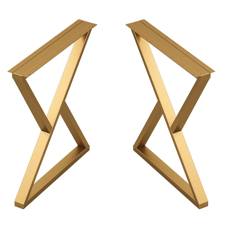 Simple X Shape Industrial Rustic Style Heavy Duty Single Side Bar leg Black Metal Table Legs Bracket for Desk Table