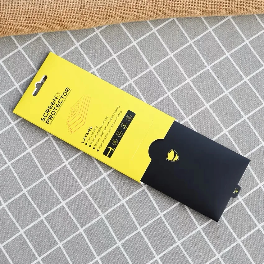 Mobile phone screen protectors packing box customized tempered glass package matte gloss lamination