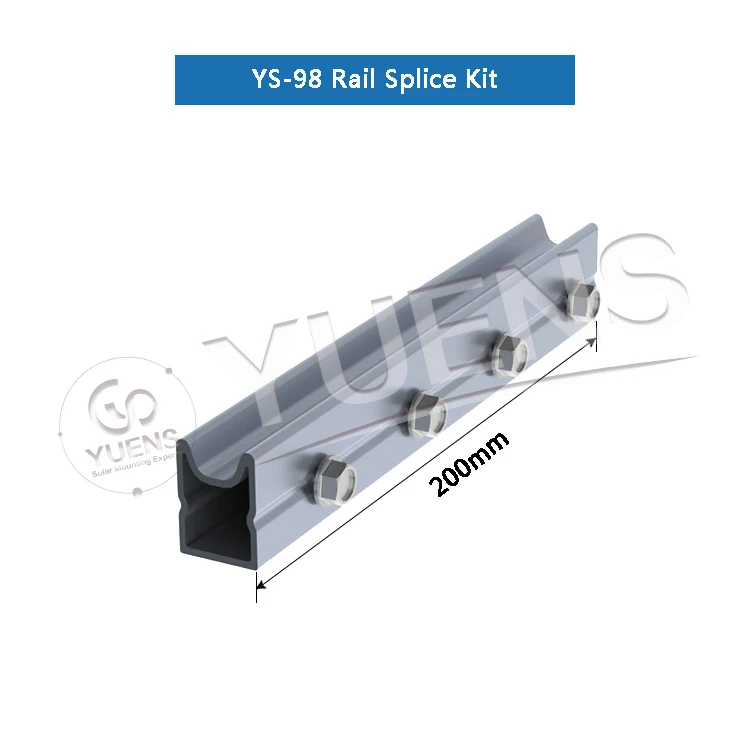 Yuens Easy Install Solar Panel Mounting System Roof Brackets Aluminum Rail Connector Splice Kit Racking Structure