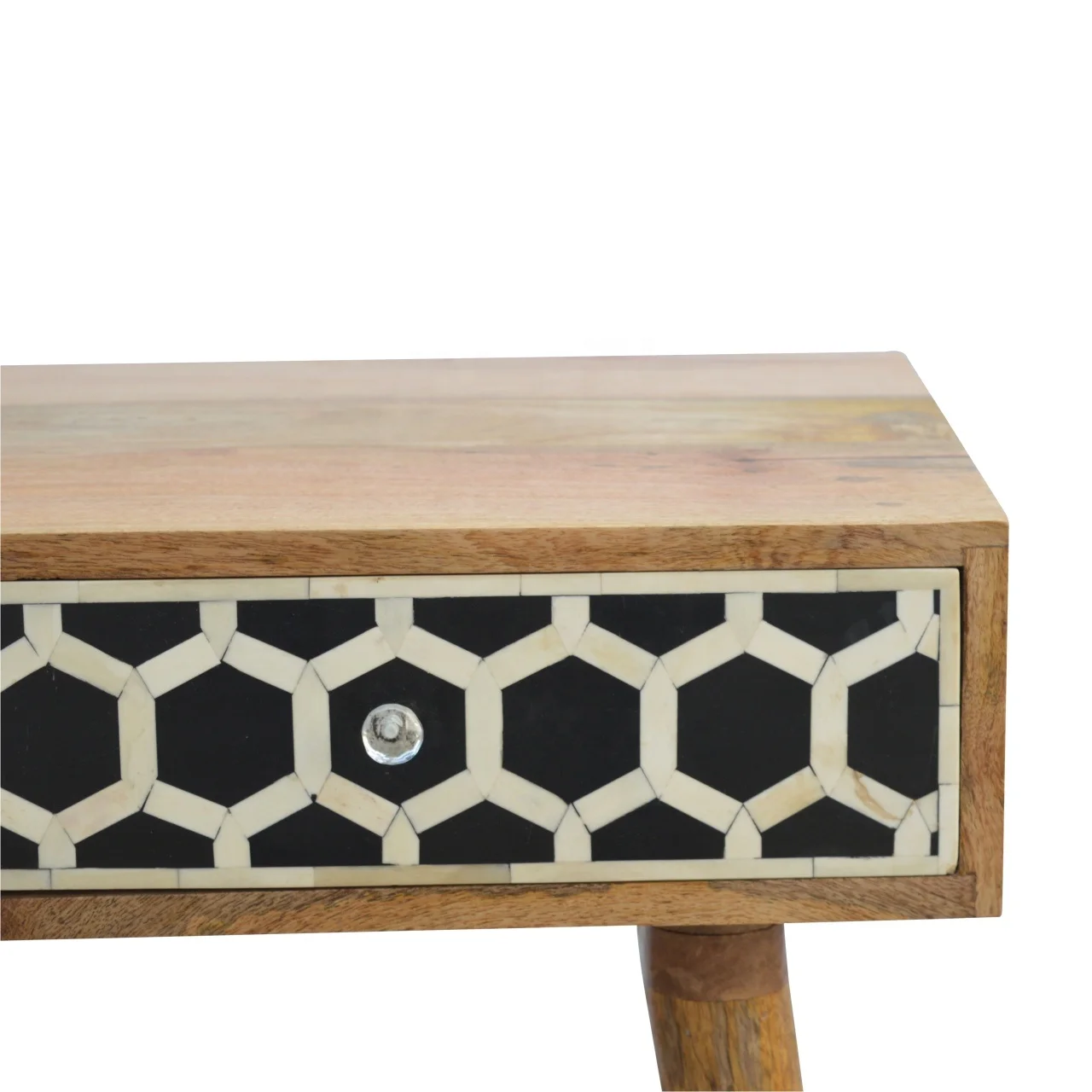 Living Room Furniture Bone Inlay Wooden Console Table Natural Rattan Hallway Table Modern