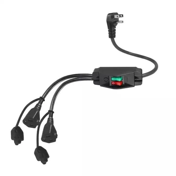 kebaolong 3ft 6ft Svt Sjt Awg Pvc Y Shaped Us Power Cord 45 Degree Type Nema 5-15p To Double Nema5-15r Machine Cable