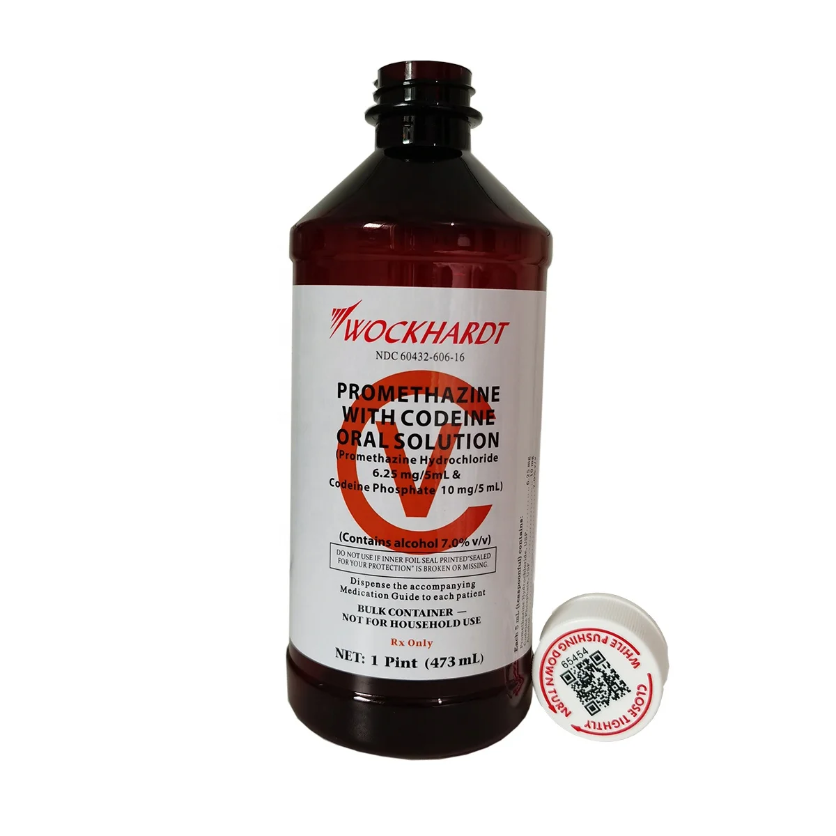 Бесплатная доставка Wockhardt Lean 16 унций пинта янтарная бутылка с этикеткой красный CRC отсканированная крышка и печать QR-кода