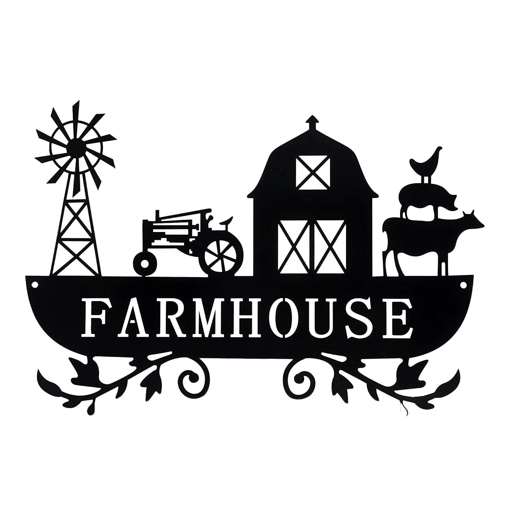 Amazon Hot Sale Butterfly Home Art Craft Decor Metal Farmer Rustic Farm Sign Windmill Barn Tractor Animal Decor TY2350