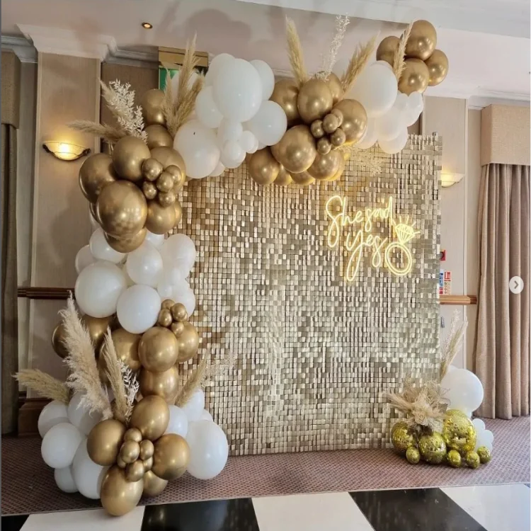 Hot Sale Custom 36 Colors Wedding Decoration Sequin Wall Panel Backdrop Shimmer Wall Panels