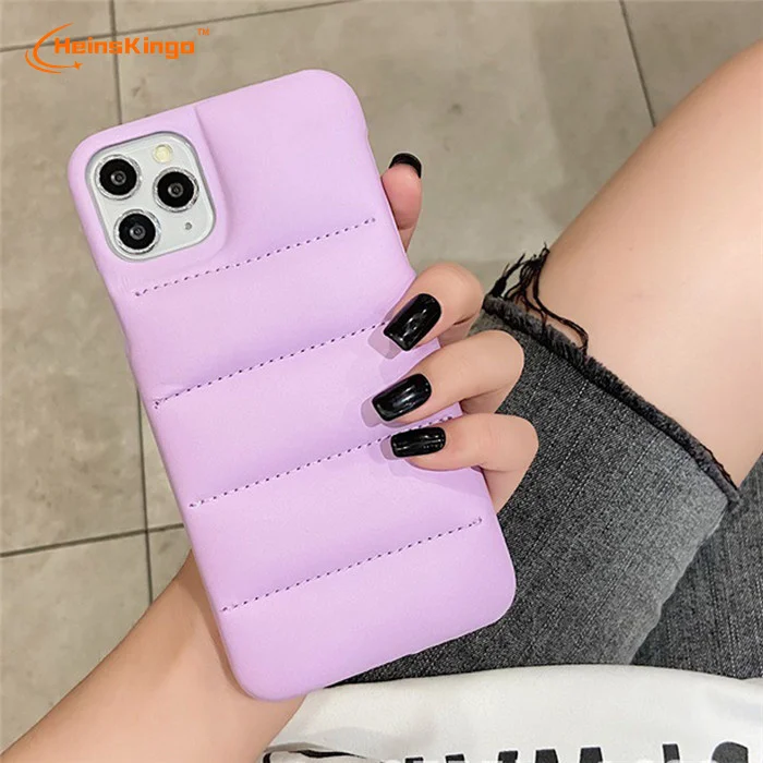 New Puffer Phone Case Soft Silicone Cover Fashion Brand Down Jacket Phone Case For iPhone 13 12 11 Pro Max X XS XR 7 8 Plus