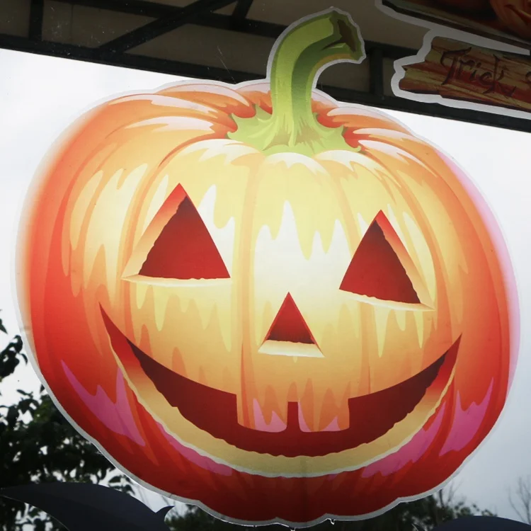  Custom pvc transparent Glass window halloween