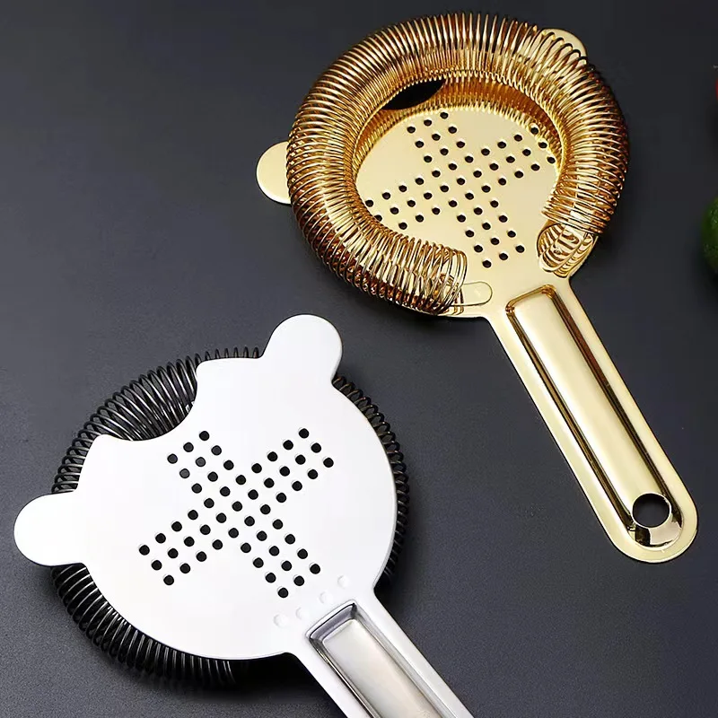 stainless Steel 18/8 Cocktail Bar Strainer Bartender Tool Kit Bar Accessories Calabrese Hawthorne Strainer For Bar