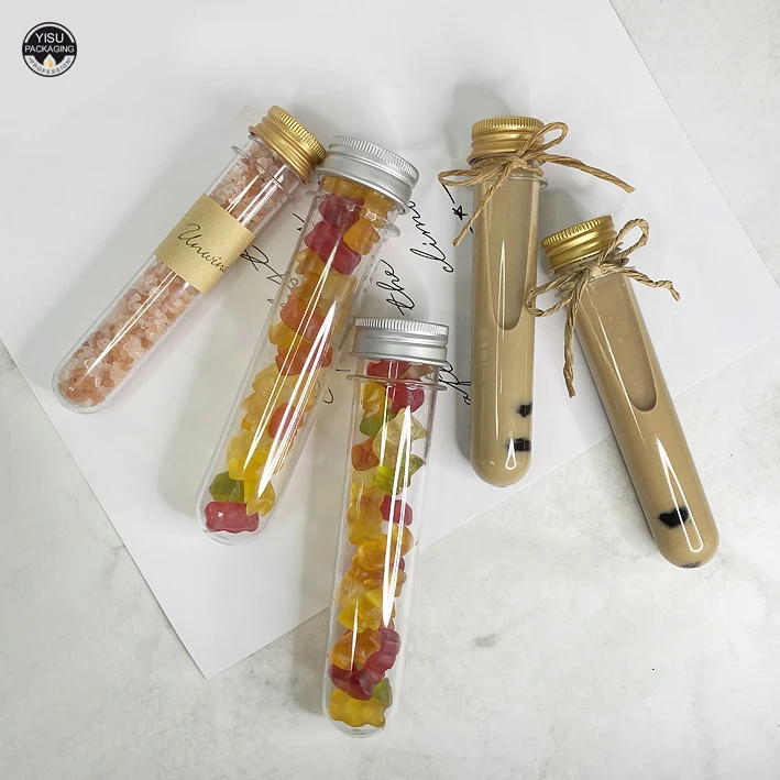 Прозрачная пластиковая трубчатая бутылка с крышкой пустая трубка для конфет упаковки