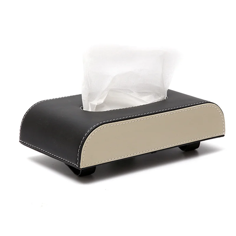 Premium PU Leather Tissue Box Decorative Car Backseat Armrest Box Tissue Holder
