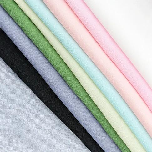 50D/75D Recycled Polyester RPET Chiffon Fabric Soft Comfortable Fabric For Dress