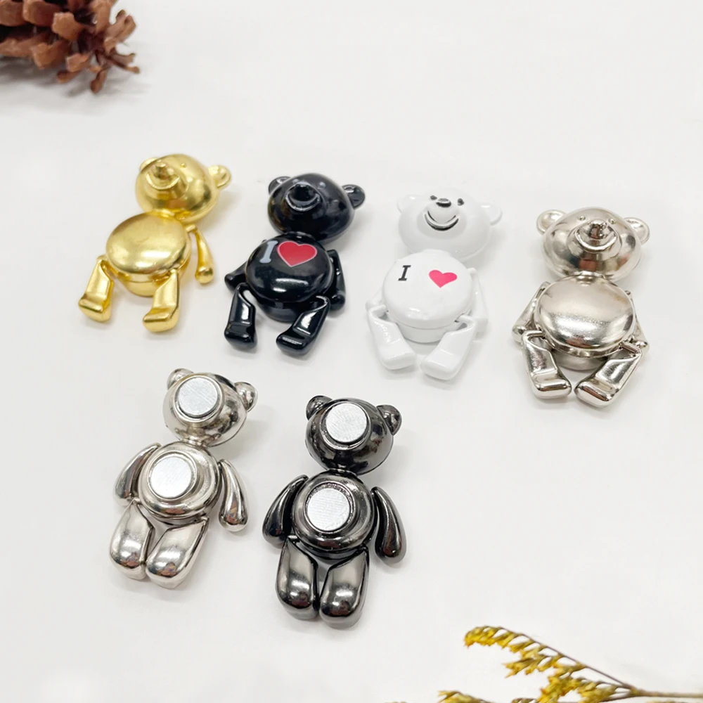 Factory Wholesale Custom Size Logo Metal Sign Embossed aluminum zinc alloy friger magnets Teddy bear fridge magnets