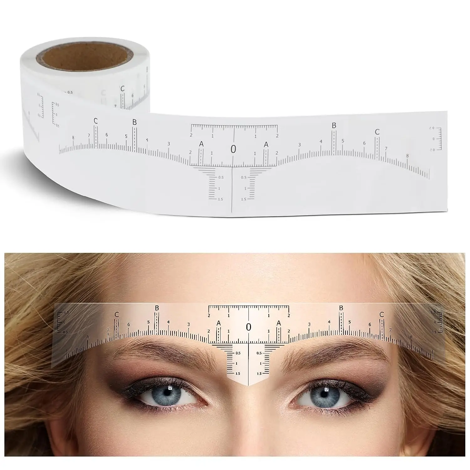 Microblading Eyebrow Ruler Sticker Disposable Adhesive Eyebrow Measurement Stencil for Tattooing - Brow Makeup Tools