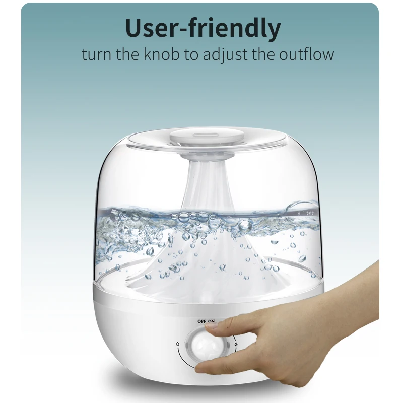 Cool Mist 3L Whisper-Quiet Ultrasonic Humidifier For Bedroom