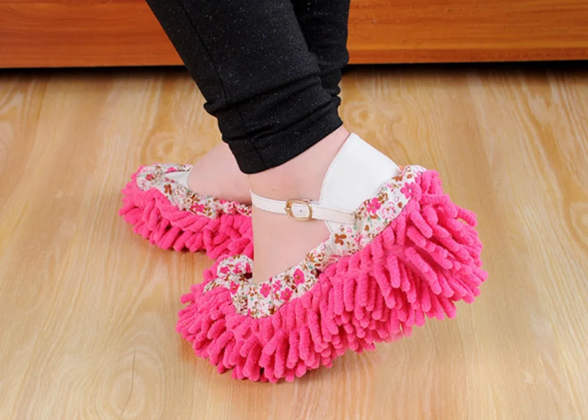 MZL 1PC Dusting Cleaning Foot Shoes Mop Slipper Floor Cleaner Detachable And Washable Slippers