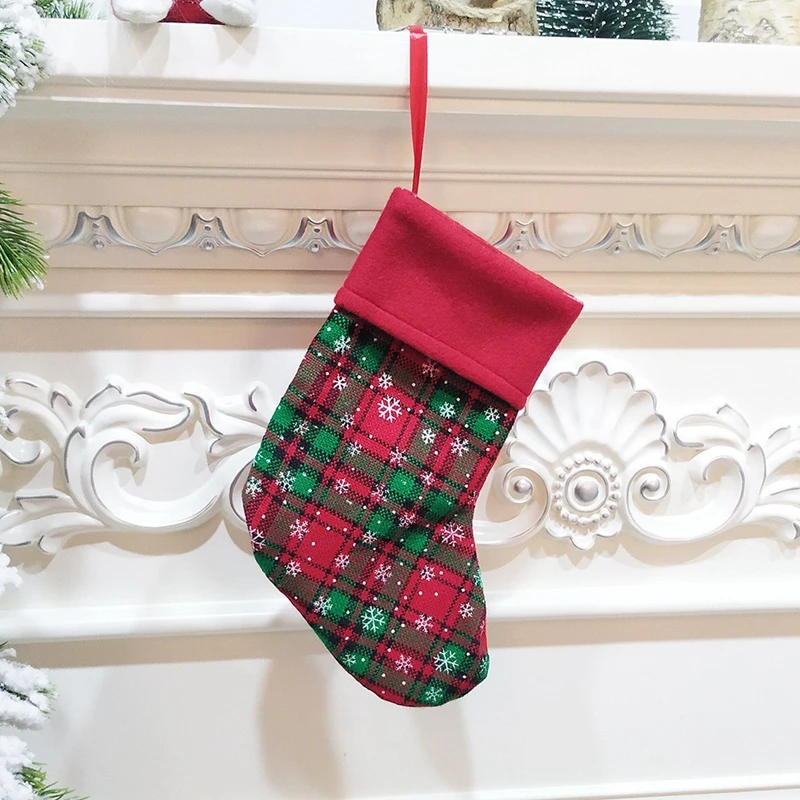 9 inches fireplace Christmas Decoration needlepoint Snowflake Small gift Socks unique christmas stockings