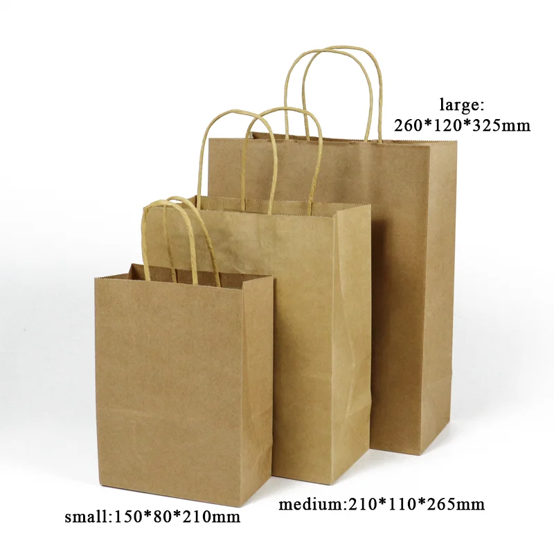 Crown win white paper gift bag with handle for small business shoes clothes packaging kraft black brown shopping craft paper bag