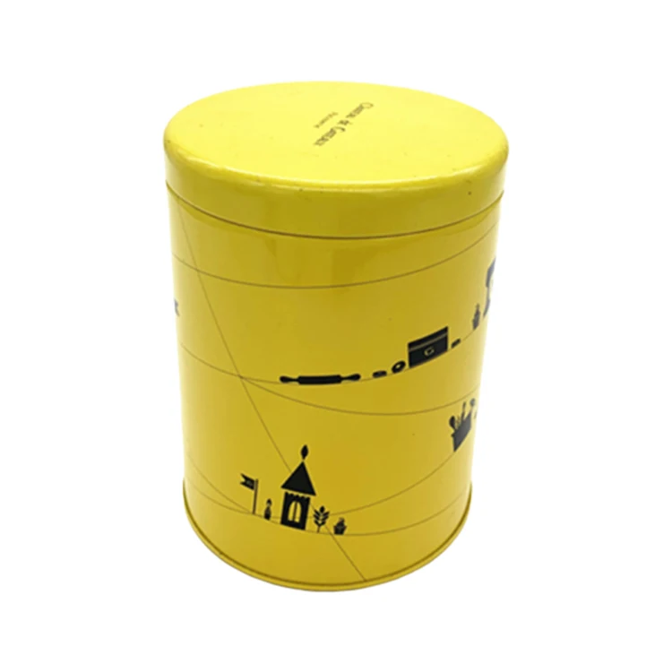 manufacturers supply round tinplate box metal food packaging can with push lid tin tea