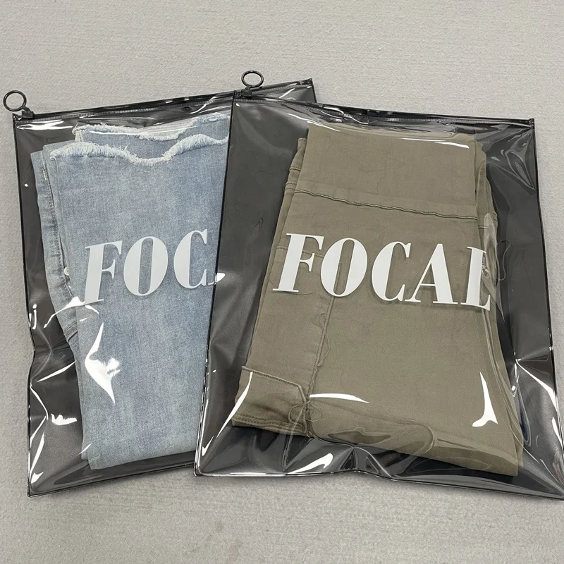 High Quality Transparent Custom PVC Plastic Bag Packaging Wig Clothes , Cosmetic Boutique Packing Zip lock Bags With Logo