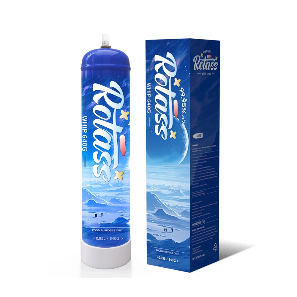 Rotass 640g canister  0.95L gas cylinder whipped cream chargers