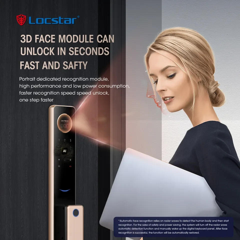 Умный дверной замок Locstar TTlock разблокировка по лицу Wi-Fi цифровая смарт-карта с кодом со сканером отпечатка пальца для смартфона