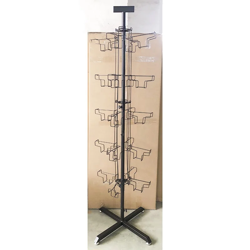 Custom Store Retail Postcard Gift Greeting Card Note Sticker Book Magazine Poster Flyer Metal Wire Rotating Display Rack Stand