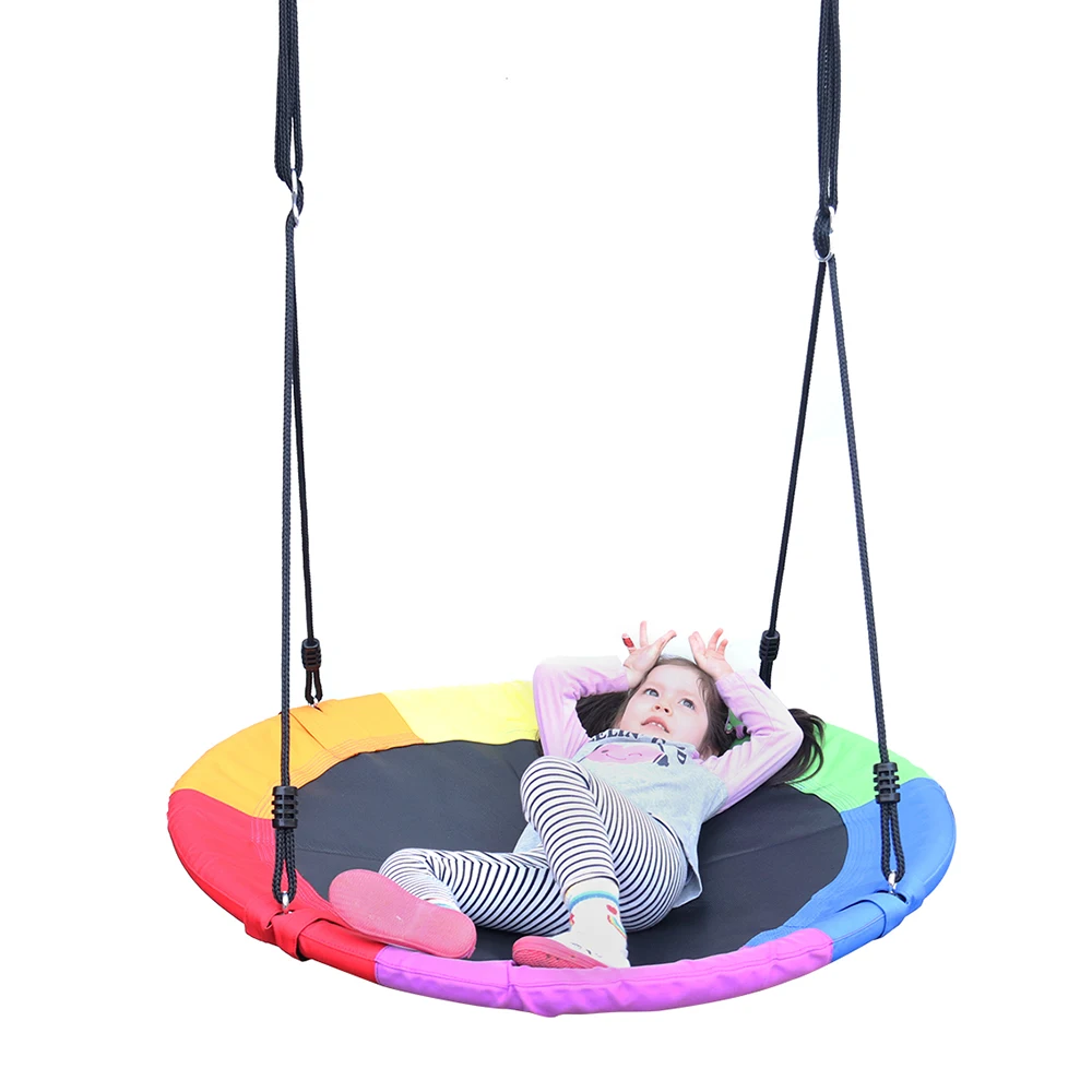 Round Nest Tree Swing 40 Inch Saucer Tree Swing Large Rope Platform for Hanging Outdoor