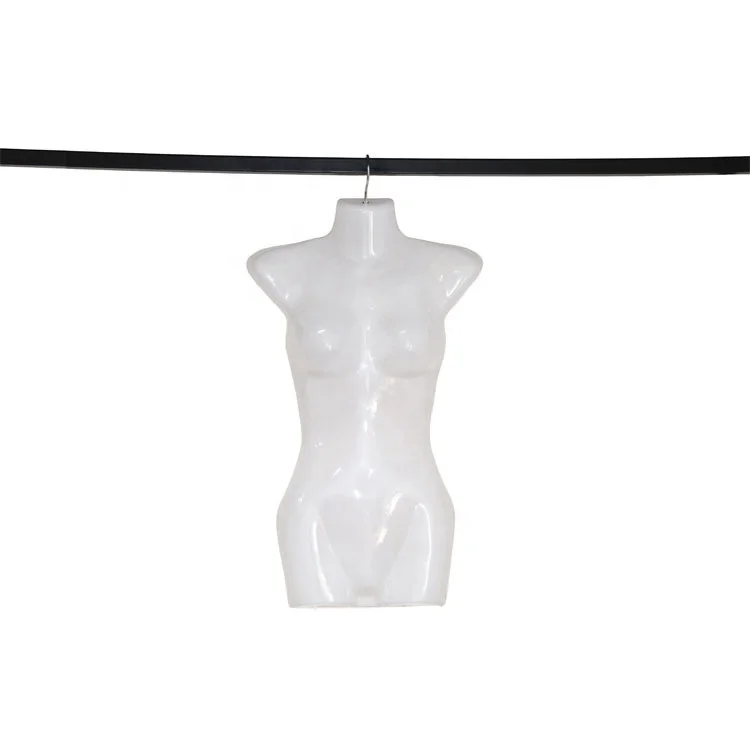 Adult female half-length mannequin with hook and half-hung mannequin props