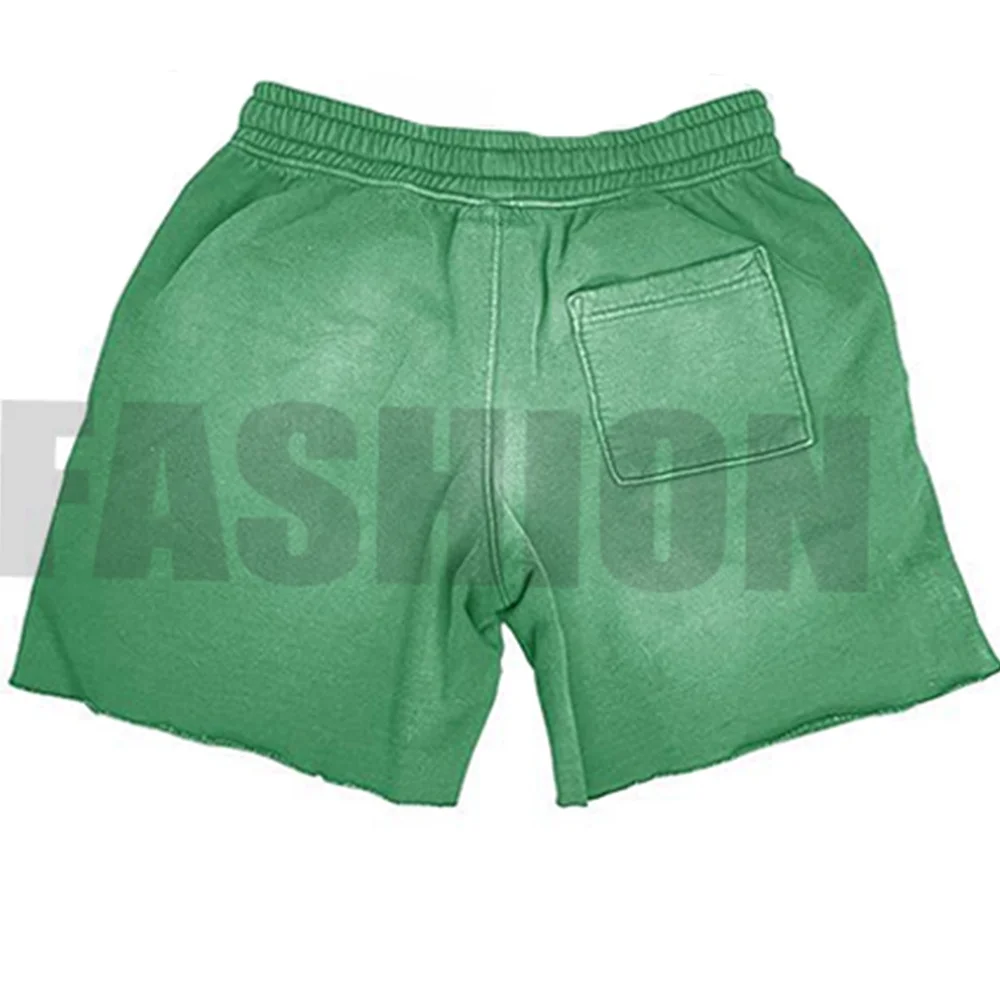 custom streetwear tracksuit cotton acid washed shorts sportswear gym summer jogger 2 piece shorts and t shirt set for men