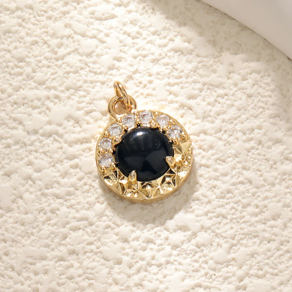 Gold Plated Leopard Print Zircon Pendants Enamel Heart Bracelet Charms Pendant for Jewelry Making Accessories for Necklace