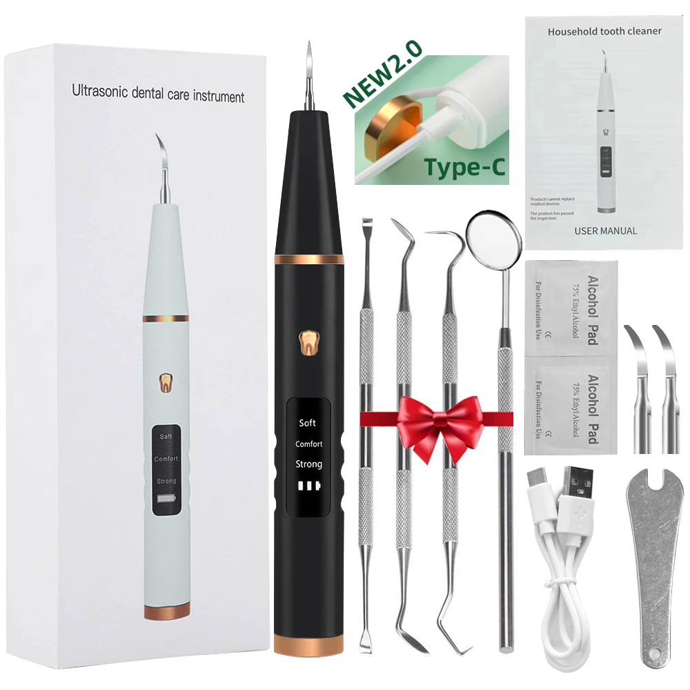 Ultrasonic Tartar Remover Kit Dental Calculus Remover Electric Plaque Remover for Teeth Cleaning