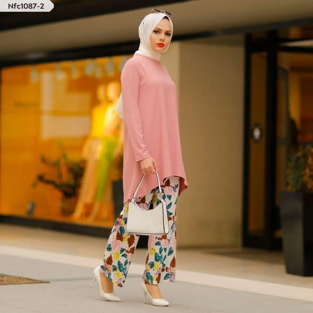 Tunic Muslim Women Blouse Islamic Clothing Modest Tops Solid color long-sleeved blouse tunic tops muslim