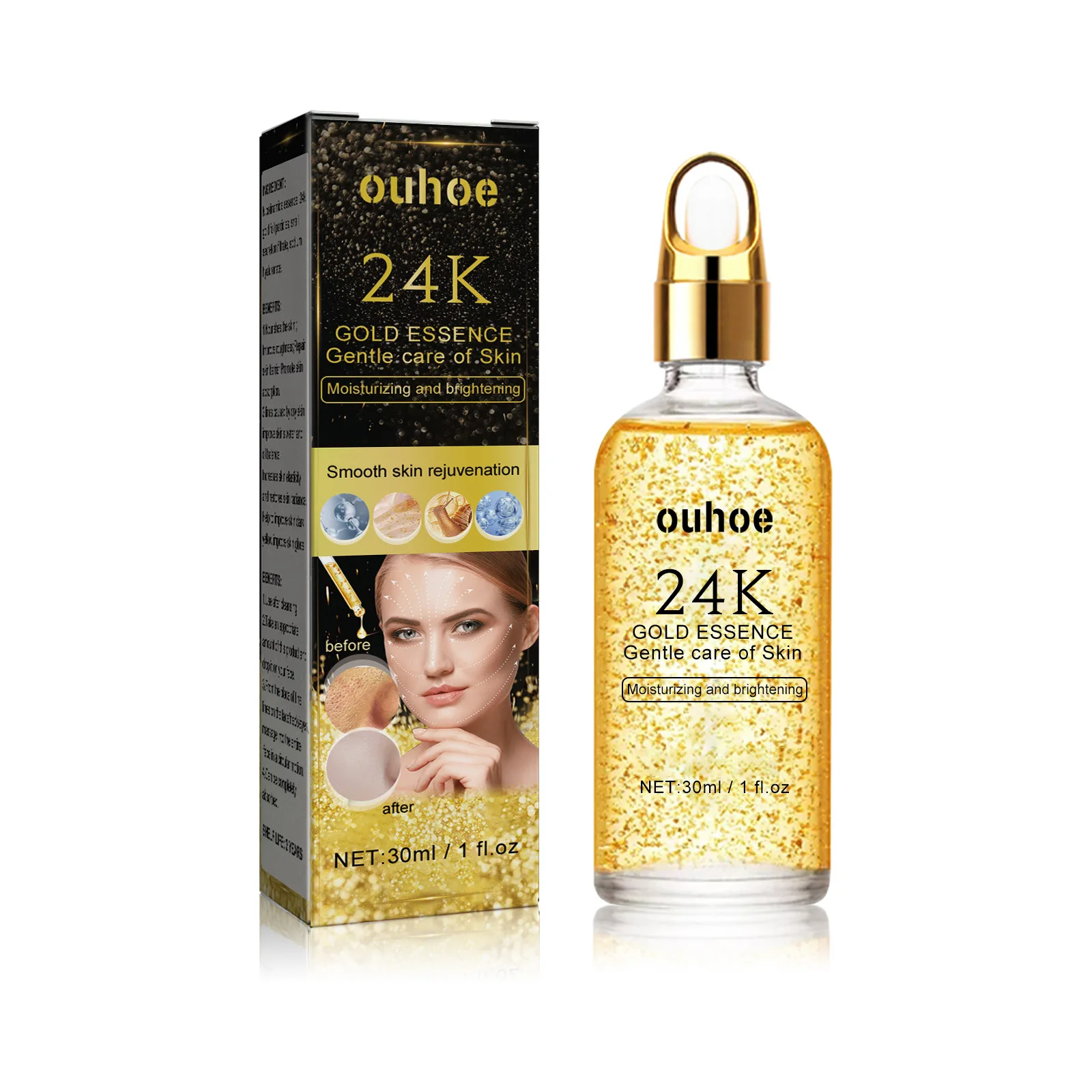 Brightening The Skin Fragrance Free Stabilize Barrier Hydrate 24K Gold Essence Anti-Aging Facial Essence